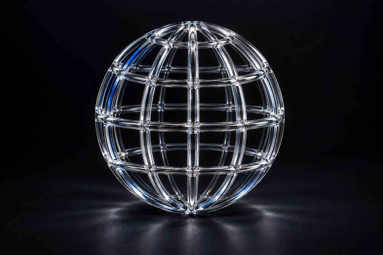 A round optical glass globe with front and rear grid lines represents your company knowledge